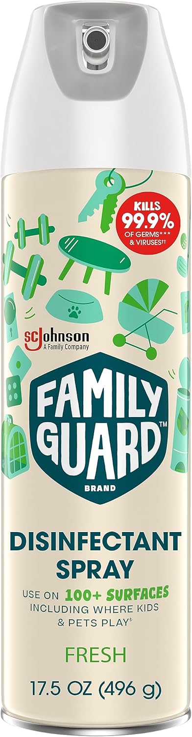 FamilyGuard Disinfectant Spray Aerosol, Antibacterial & Sanitizing Spray, 17.5 oz