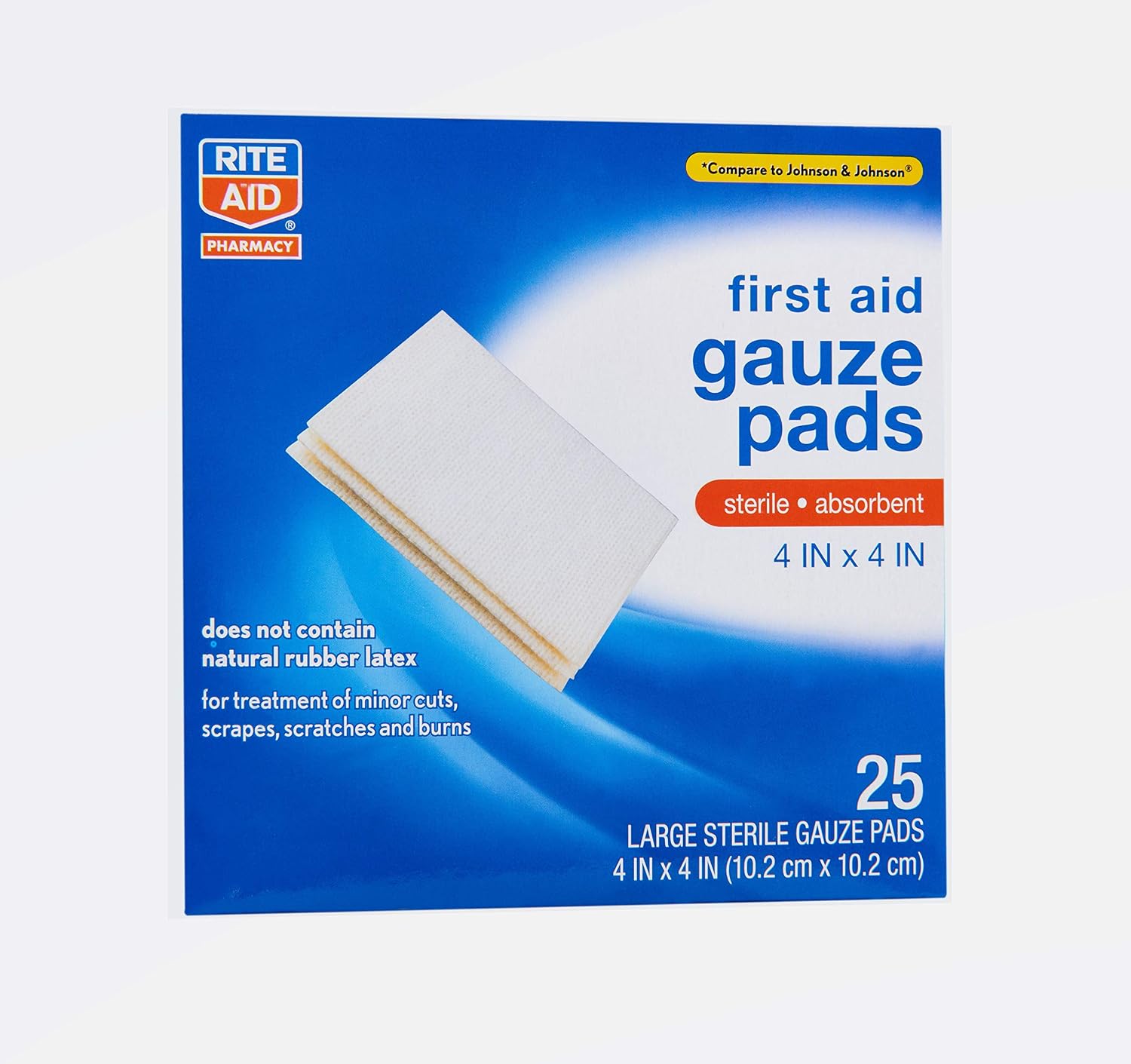 RITE AID 25ct GAUZE PADS 4"X4" (HEAL-040600)