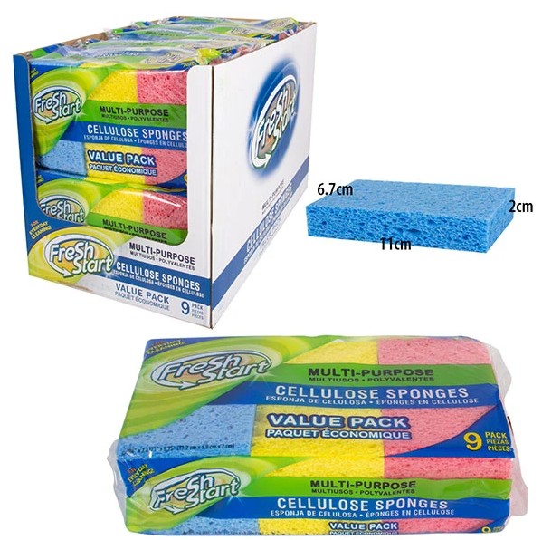 Fresh Start Sponge 9PK Cellulose Only (32230)