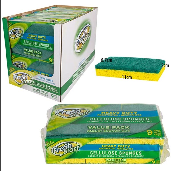 Fresh Start Sponge 9PK Cellulose Heavy Duty (32228)