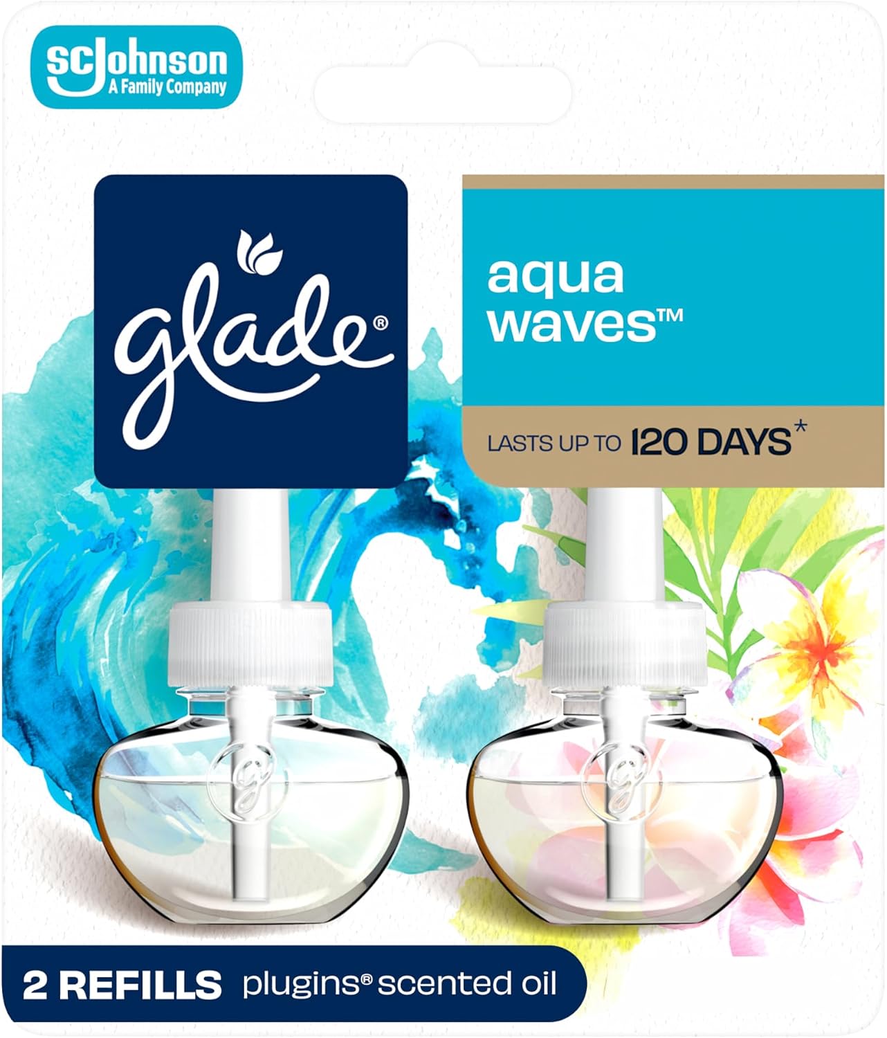 GLADE PLUGINS SCENTED 2REFILLS 1.34oz AQUA WAVES (CLEA-035959)