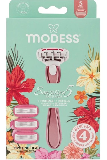Modess Razor Five Blade 1 Handle 4 Heads (67218)