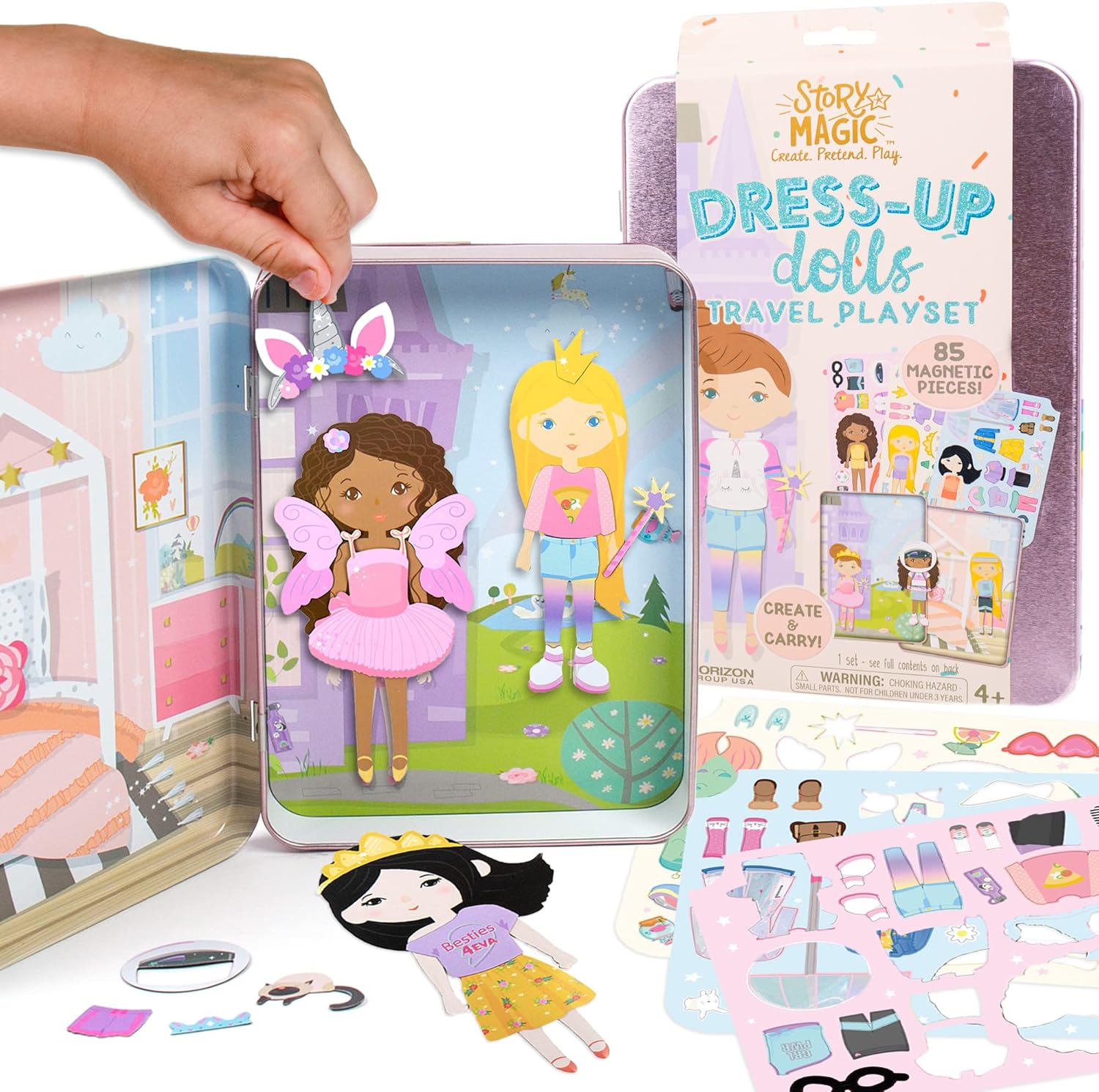 Story Magic Travel Dress up Dolls, Metal, Sold by at Home