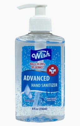Wish Hand Sanitizer 8oz Regular Pump Vitamin E (60215)