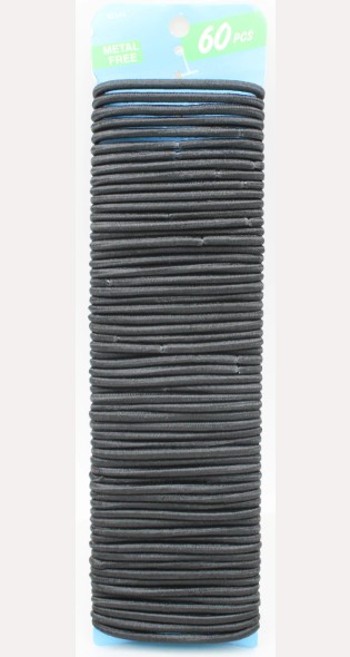 CONAIR HAIR ELASTICS BLACK 60ct (BEAU-041866)