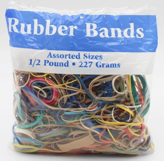 RUBBER BANDS 1/2LB BAG-ASST SIZES (STAT-042533)