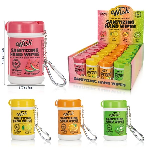 Wish Sanitizing Hand Wipes 20CT Display (69300)