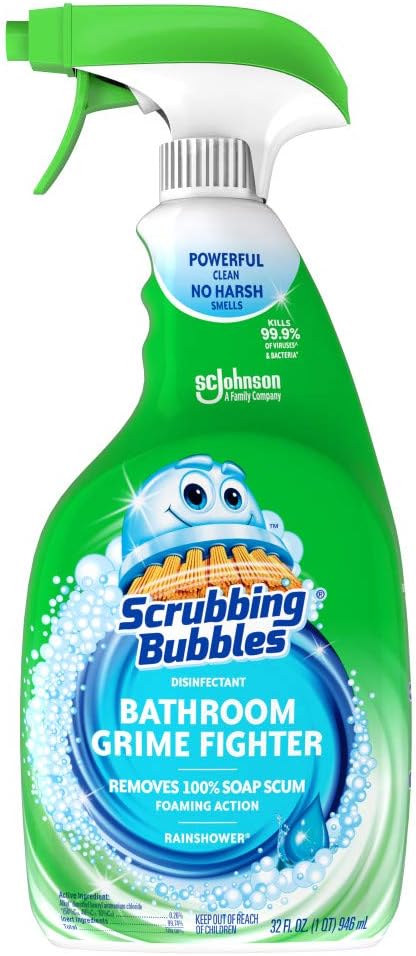Scrubbing Bubbles Disinfectant Bathroom Grime Fighter Spray, Rainshower, 32 fl oz (CLEA-004680)