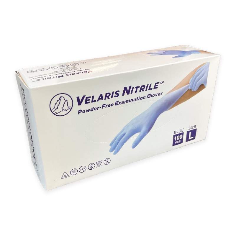 Velaris Pure Nitrile Gloves Large-blue