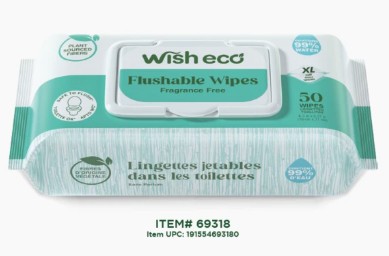 Wish Eco Flushable Wipes 50ct Scent Free (69318)