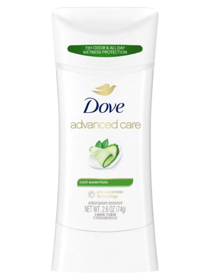 Dove Advanced Care Antiperspirant Deodorant for Women Cool Essentials 72 Hour Sweat & Odor Protection 2.6 oz