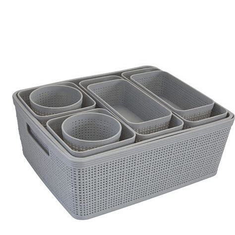 Edge 10 Piece Woven Basket Organizer Set