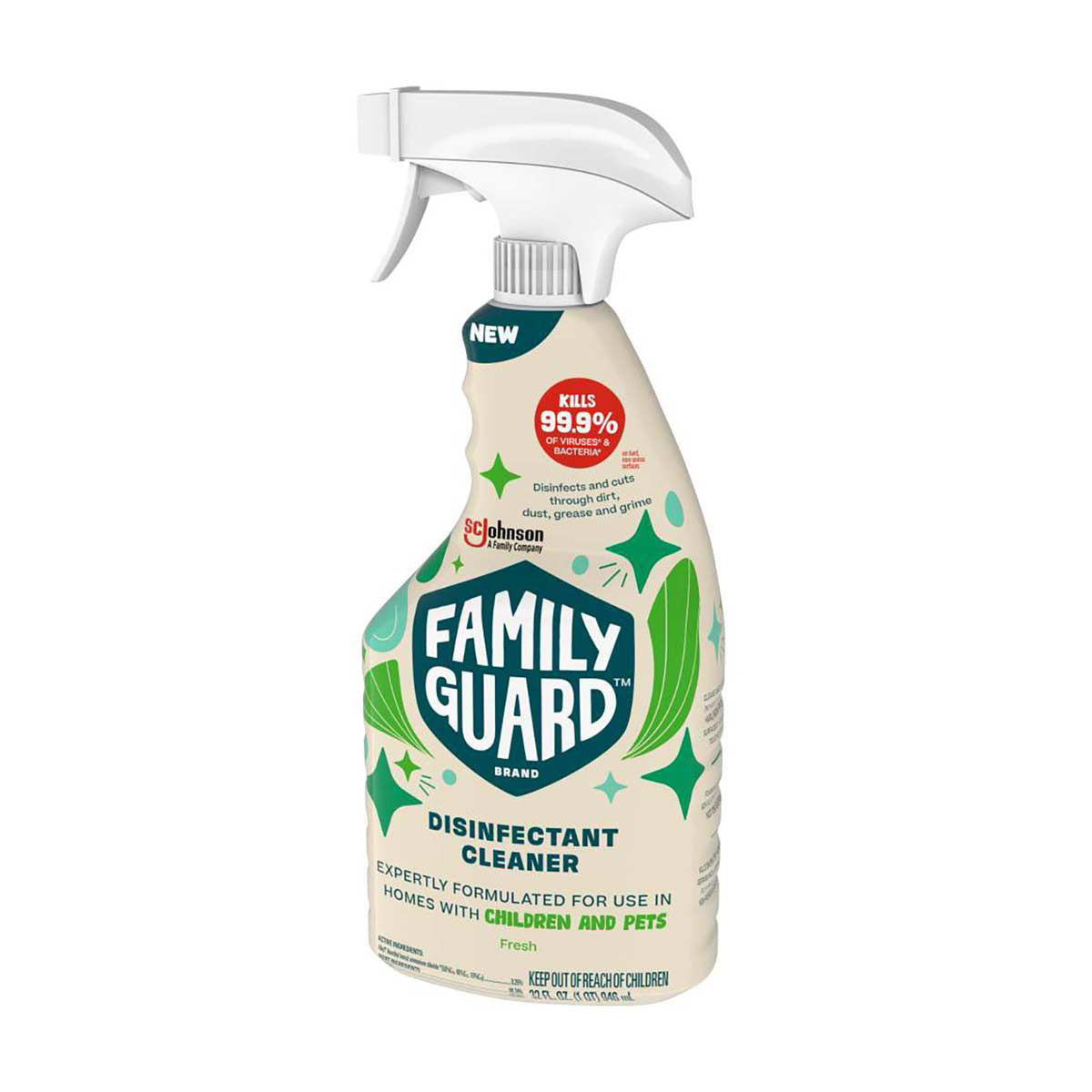 FamilyGuard Disinfectant Spray Trigger & Multi Surface Cleaner, 32fl oz