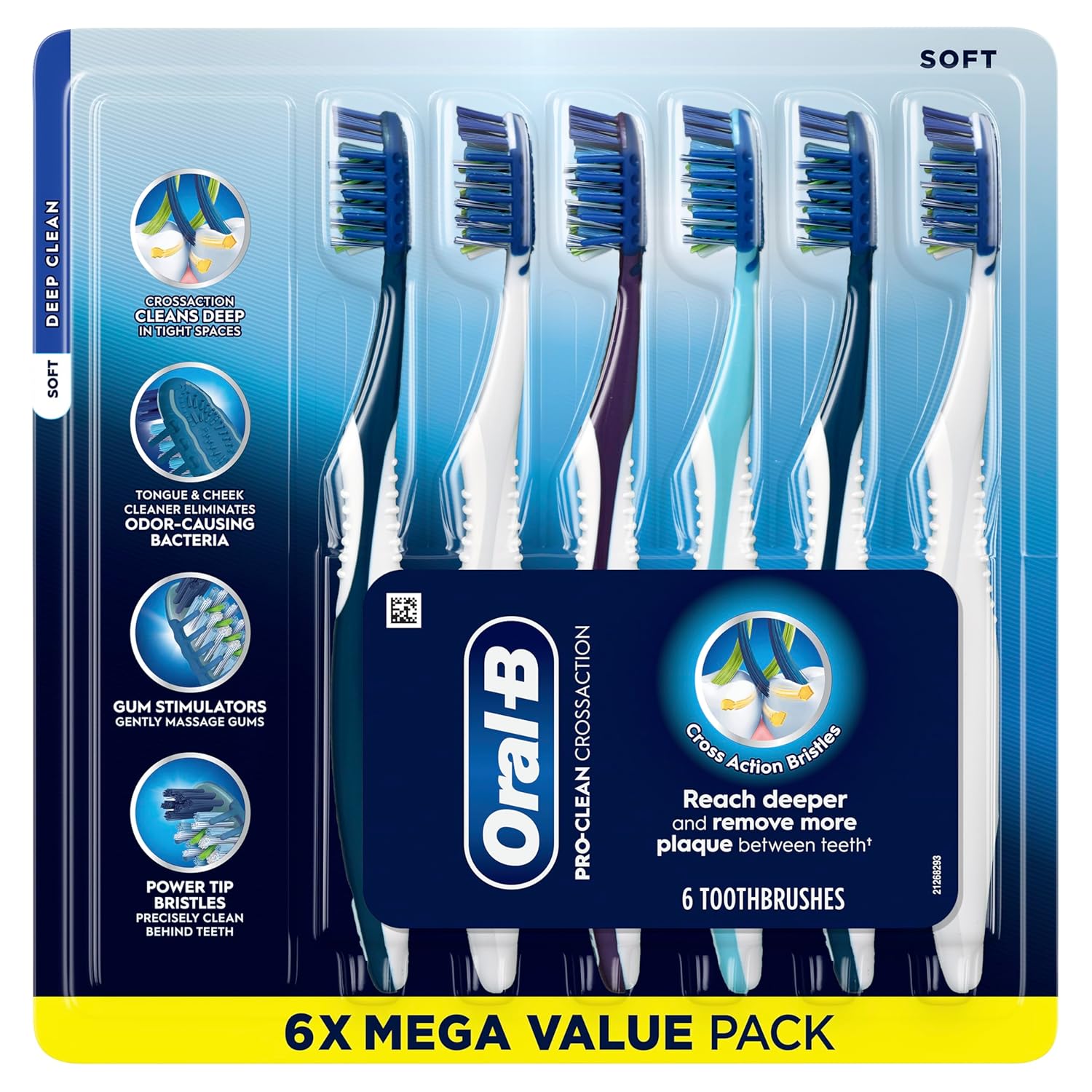 Oral-B 3D White Pro Advanced Toothbrush, Soft Bristle, 8-pack