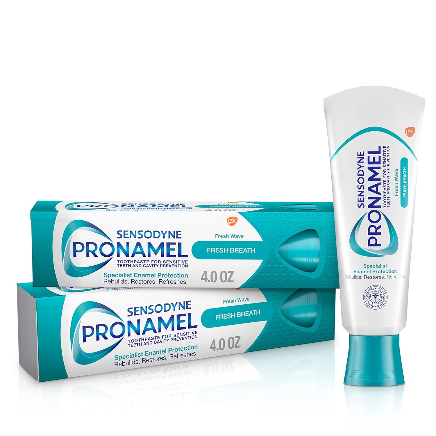 Sensodyne Pronamel Fresh Breath Enamel Toothpaste for Sensitive Teeth to Reharden and Strengthen Enamel Fresh Wave - 2.7 Ounces