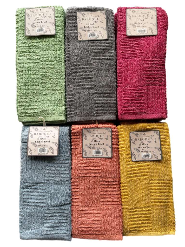 Baroque 3 Pack Kitchen Towel 100% Cotton ($3.50 EA)